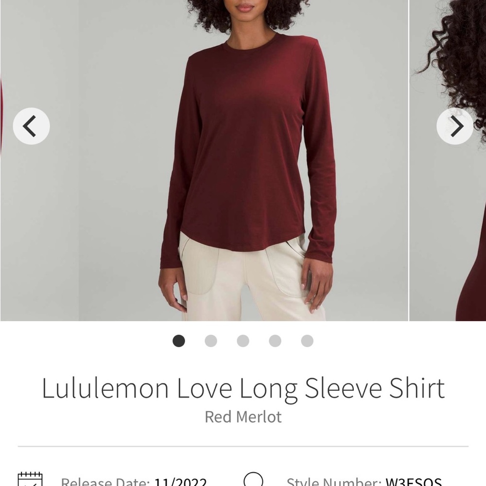 lululemon athletica Long Sleeve Top - Red Merlot